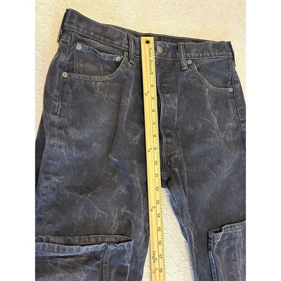 Levis 501 Jeans Mens Size 34 X 34 Black Label Straight Leg Dark Blue 32 X 31 1/2 - Picture 8 of 16